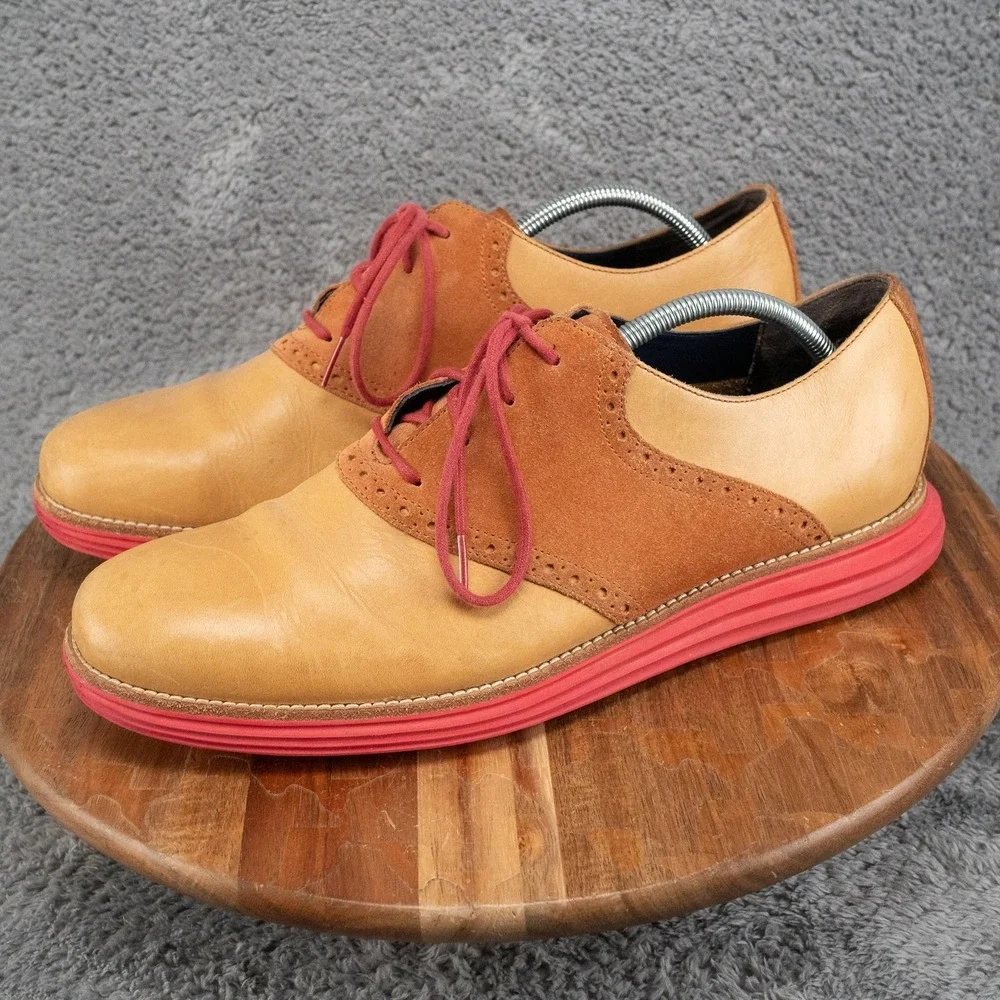Cole Haan Leather Saddle Oxfords Men's 11.5 Brown Comfort Shoes